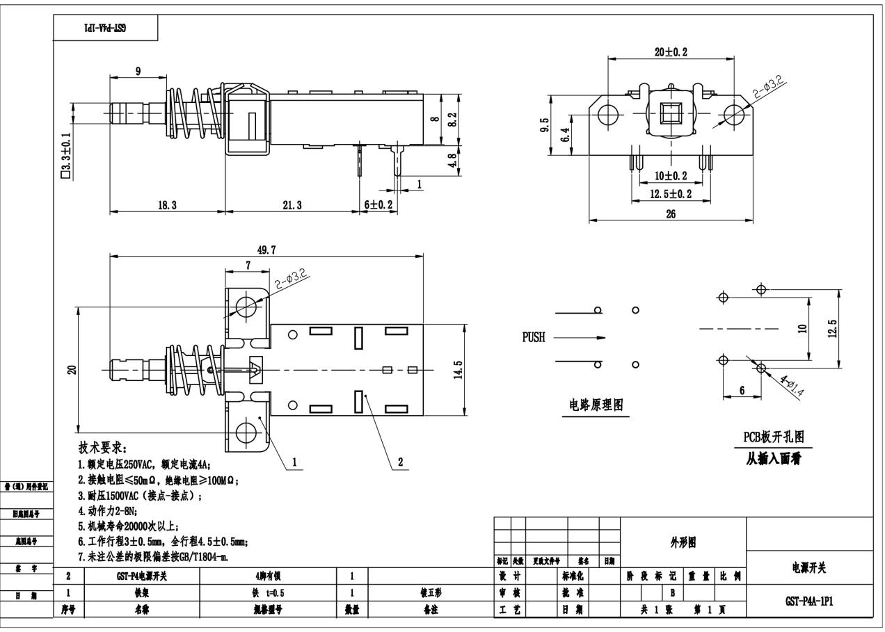 tastatūras slēdži GST P4A15 5P1