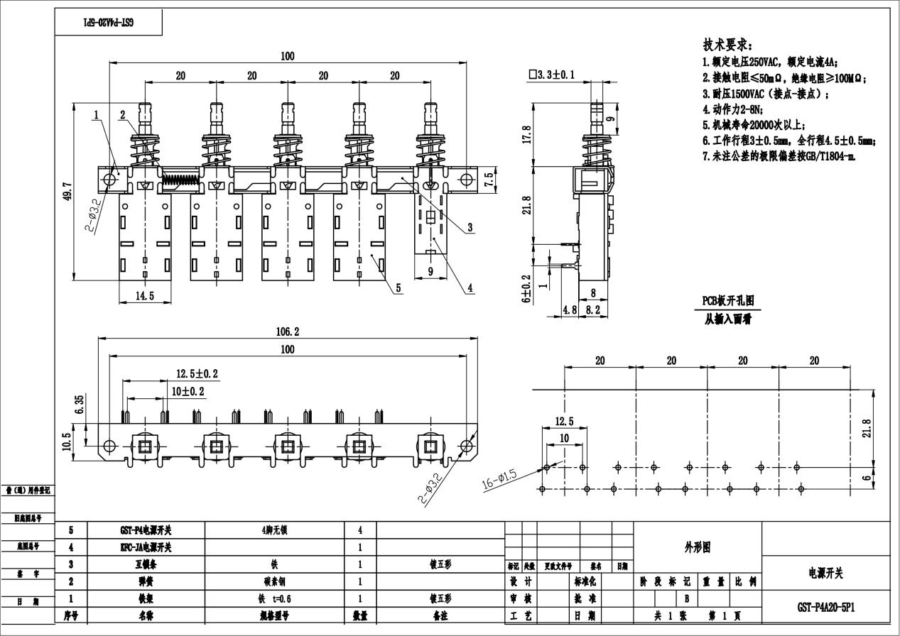 Power Switch GST P4A20 5P1