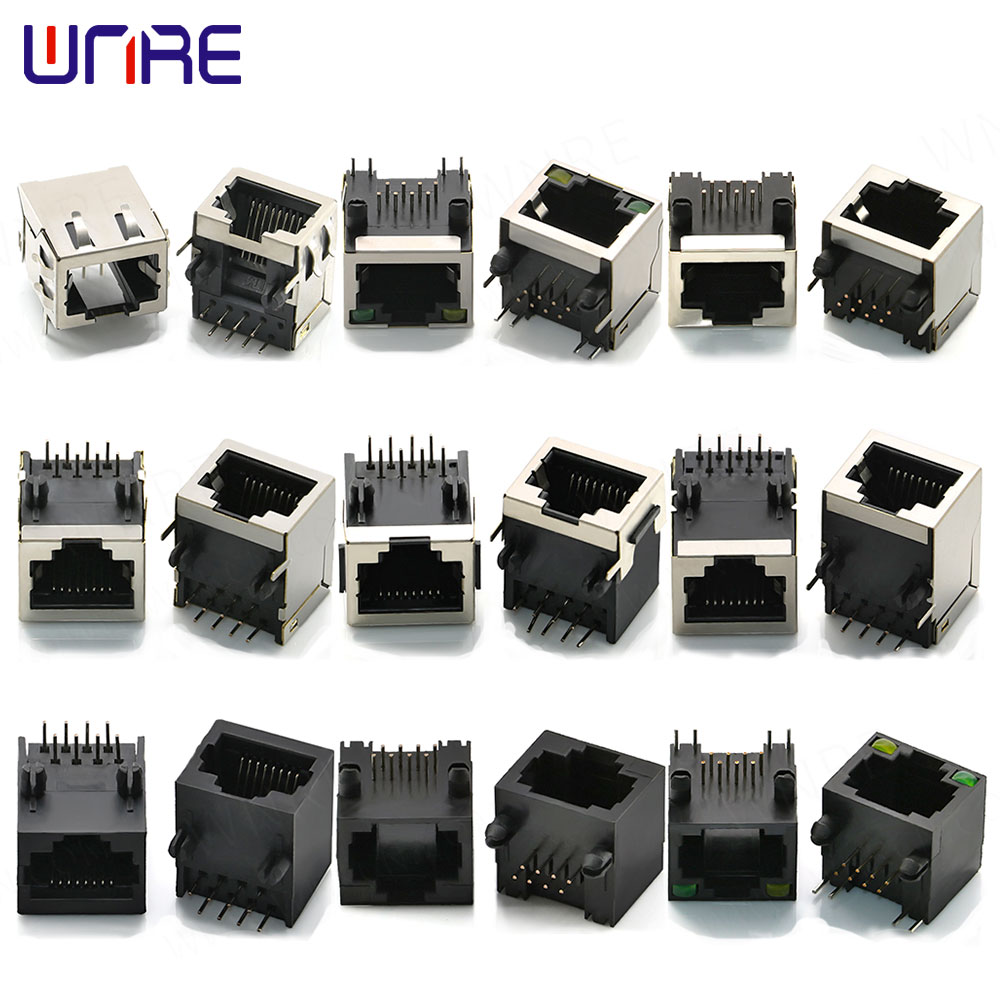 RJ45 Female Connector with LED PCB TEST - Ethernet Female Connector + PCB