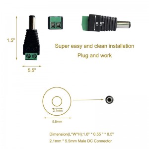 Male Male DC connector Power Jack Adapter Plug