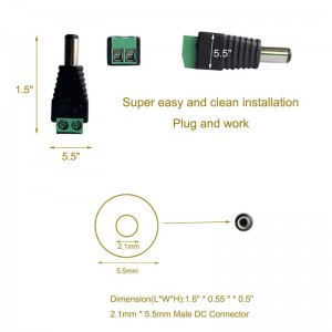 Nữ Nam Đầu nối DC Giắc cắm nguồn Phích cắm bộ chuyển đổi