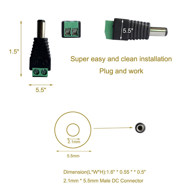 Best quality Momentary Push Button - Female Male DC connector Power Jack Adapter Plug – Weinuoer