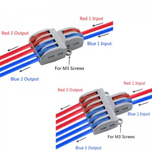 Mini Fast Wire Cable Connectors Gerdûnî Compact Conductor Spring Splicing Wiring Connector Push-in Block Terminal SPL-2/3 LED