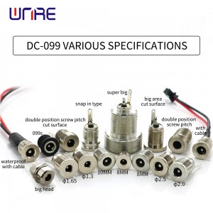 DC-099 5.5×2.1mm 2.5mm High Current Waterproof DC Male Power Jack
