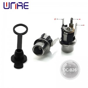 Dc power socket female panel Install connector plugs DC-026