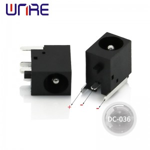 ổ cắm điện dc DC-036 Ổ cắm cái màu đen