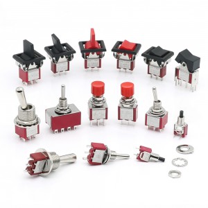 2pin/3pin/6pin/12pin Miniature Metal On-off Locking Toggle Switch  Multiple Models Available