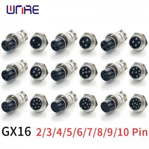 GX16 2/3/4/5/6 Pins Txiv neej Poj Niam 16mm Circular Aviation Socket Plug Hlau Vaj Huam Sib Luag Connector
