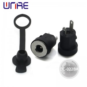 DC-022BA Power Jack Supple Cable Female 2Pin Connector Socket with Nut and Snap Joint
