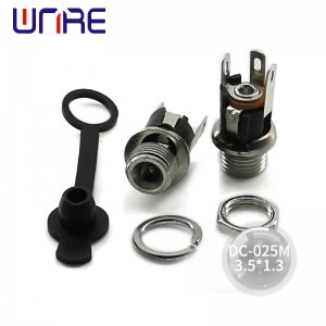 DC Socket With Nut DC Power Jack Socket Pin1.3/1.65/2/2.5mm Male Pan DC-025M Male Plugel Mount Connector