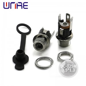 DC Socket with Nut DC Power Jack Socket Pin1.3/1.65/2/2.5mm Female Pan DC-025M Male Plugel Mount Connector