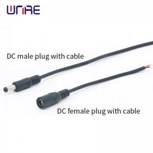 5.5×2.1 5.5*2.5mm DC نارینه ښځینه پلګ د کیبل تار نښلونکي سره DC پاور جیک ساکټ اډاپټر د 3528 5050 LED پټې ر lightا لپاره