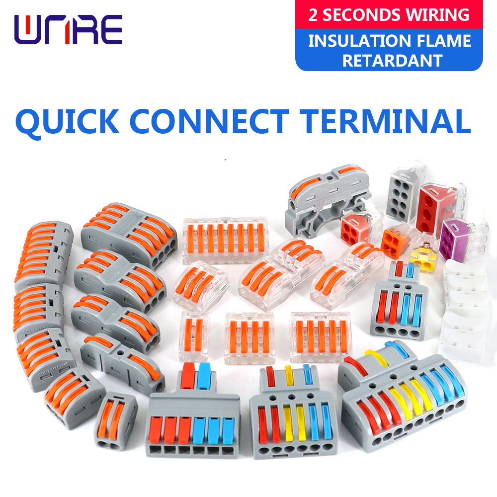 Connectors de cable de cable ràpid Connector de cablejat d'empalmament de molla Bloc de terminals push-in Imatge destacada