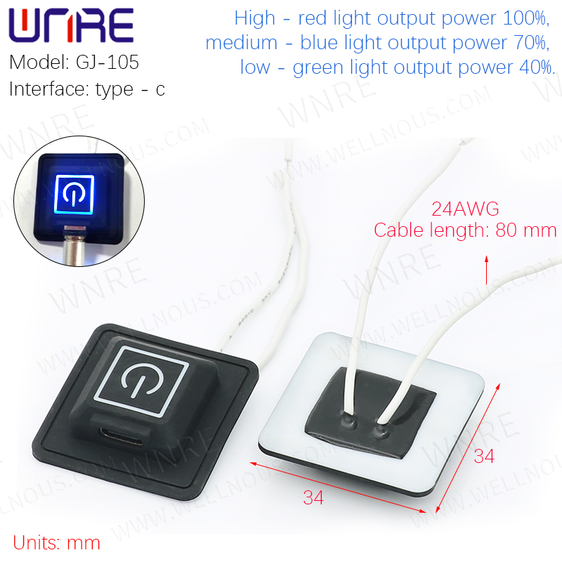 Lot De 5 Interrupteurs De Contrôle De Température En Silicone Pour Vetements Chauffants Electriques Etanches A Trois Niveaux~p143737833