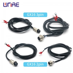 GX16 Butt Joint 2/3/4/5/6 Pins Waterproof Aviation Male Female Plug Socket Connector With Wire Cable
