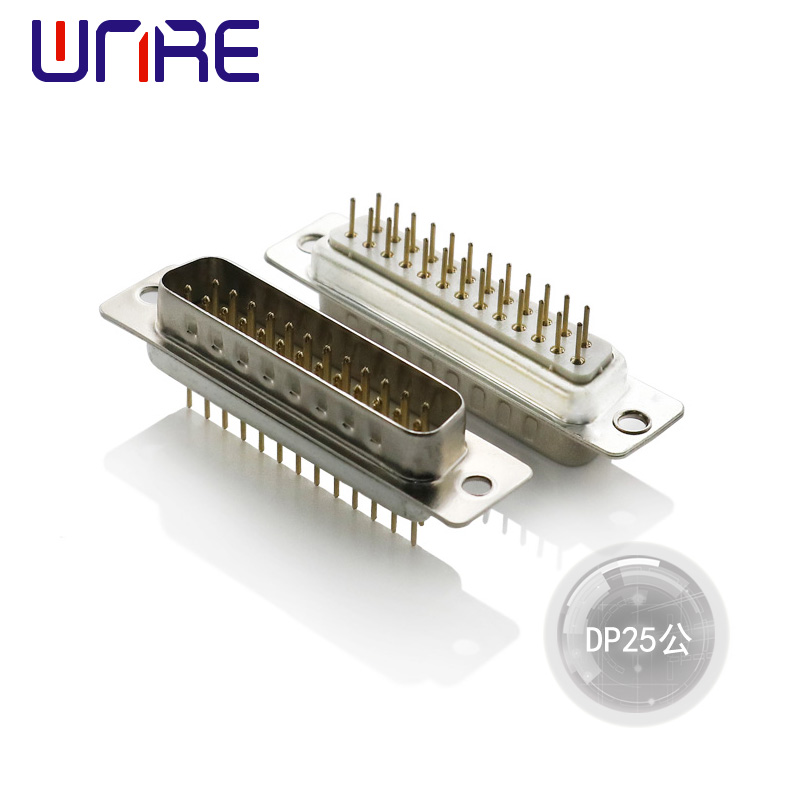 DP25 Male D-sub 25 Pin Connector Troch Hole VGA Connector