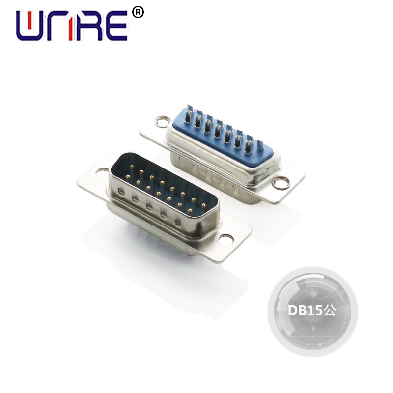 Boleng bo Phahameng DB15 D-sub 15 Male Pin Connector Ka Hole VGA Connector