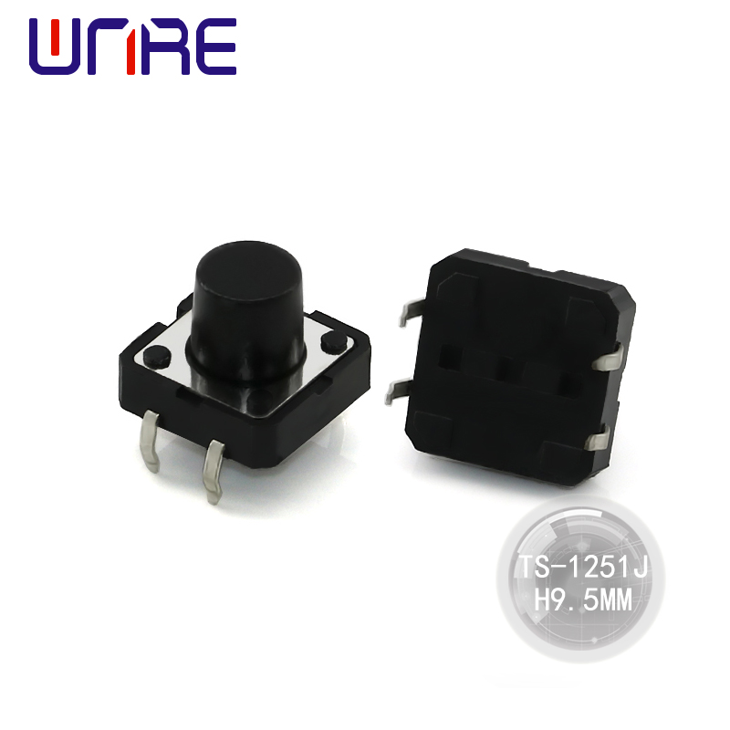 චයිනා ෆැක්ටරි TS-1251JH DIP 4P ටැක්ට් ස්විචය 12*12*9.5mm Push Button Switch