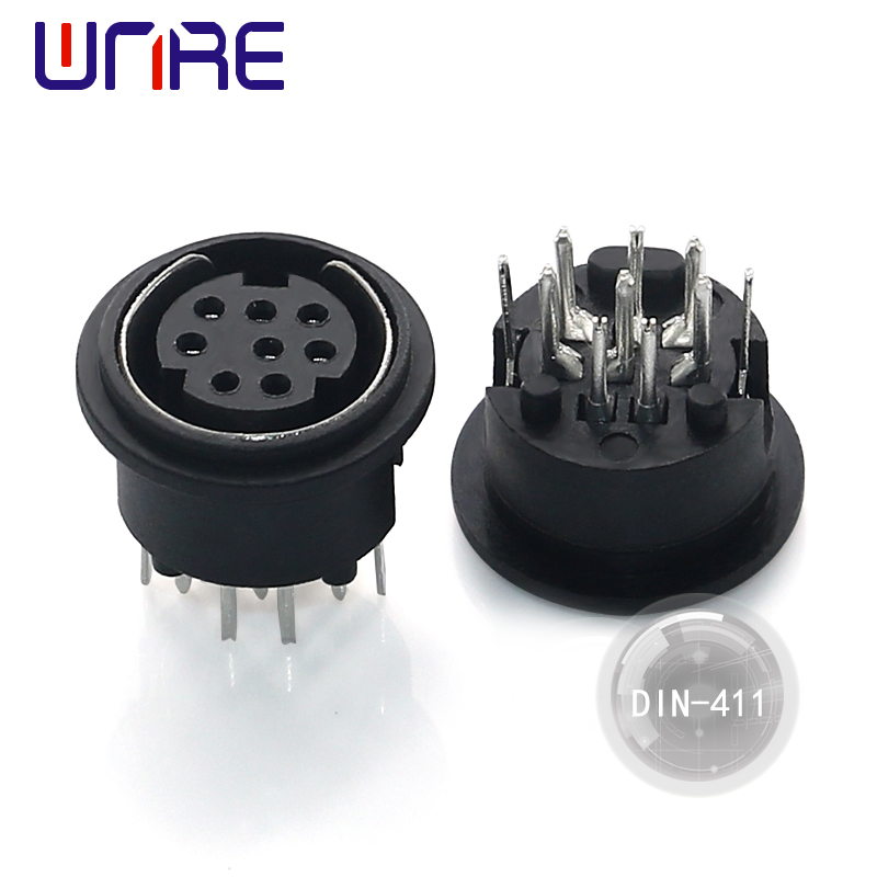 High quality DIN-411 S-Video Connectors Terminal Adapter Sockets S Terminal Mini DIN Connector Hluav taws xob Connector