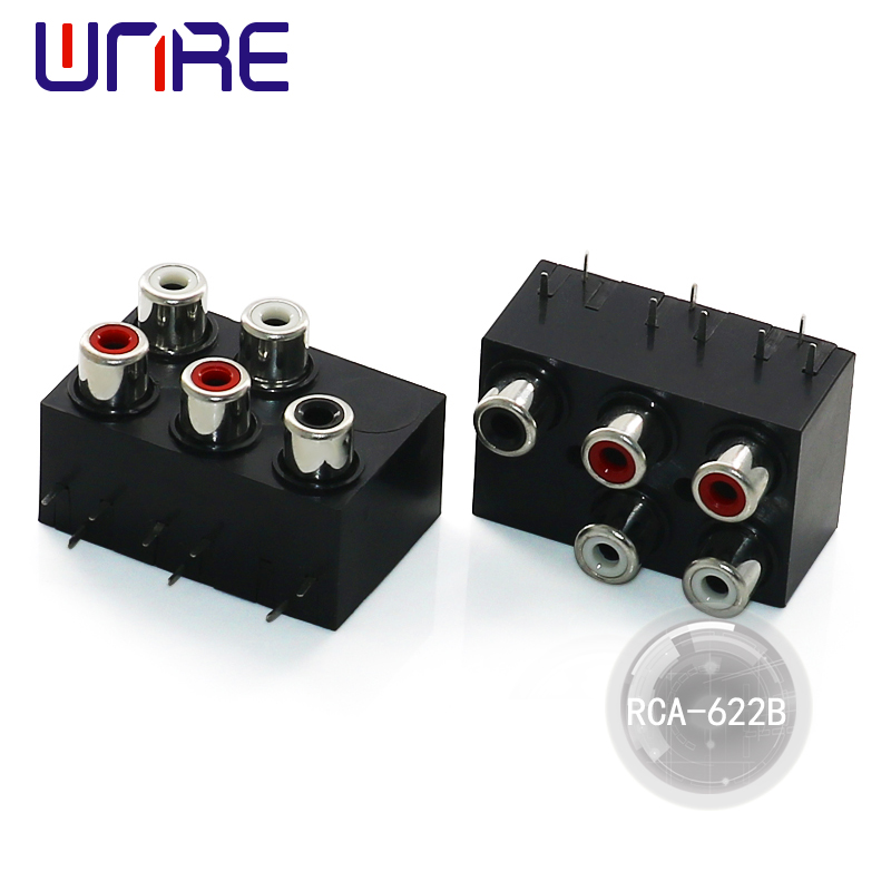 Pcb Mount RCA Socket Female Cable Connector Bakeng sa DVD/TV/CCTV/Home Theater System/Audio/Video