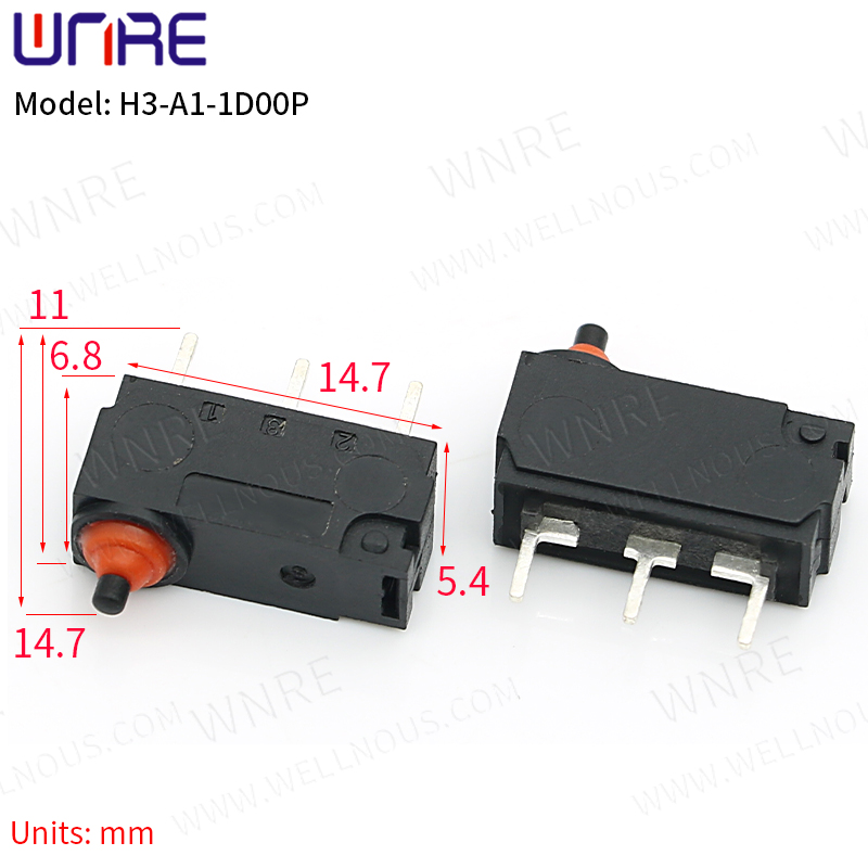 H3-A1-1D00P Vodootporni mikro prekidač Prekidač koji se sam poništava Osjetljivi prekidač