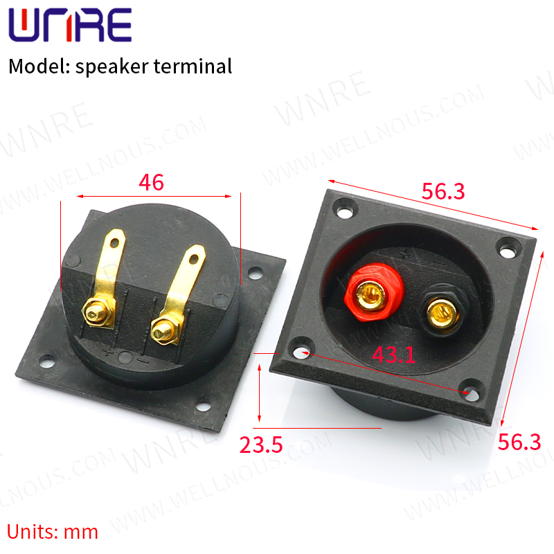 57*57 Electrical Terminal Speaker accessories Terminal Banana plug Connector With Copper Pillar Binding Post Speaker Terminal