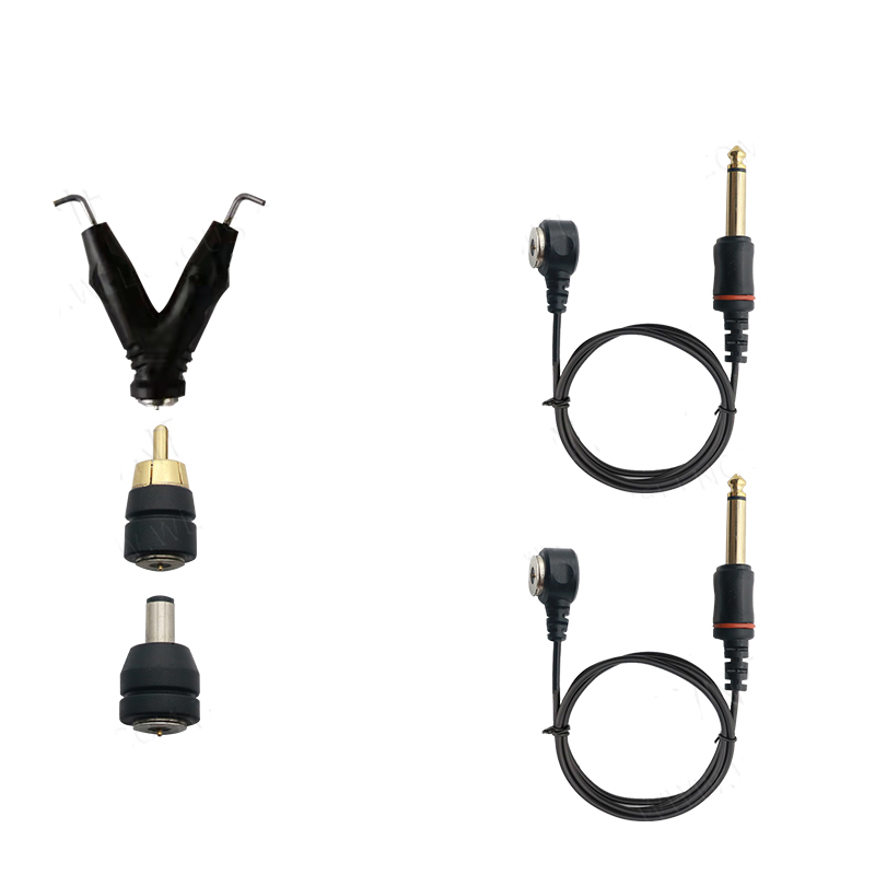1 Set Newest Tattoo Power Supple Magnetic Clip Cord RCA DC Interface Head Copper Wire Hook Line Makeup Machine Cable Accessories