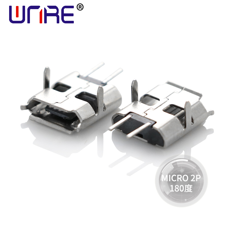 Micro 2P 180 Degrees Socket Connector Charging Connector ສໍາລັບມືຖື