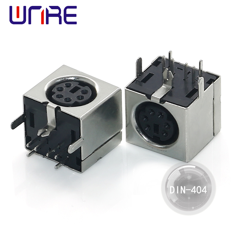 DIN-404 S-Video Connectors Terminal Adapter Sockets S Terminal Mini DIN Connector ຕົວເຊື່ອມຕໍ່ໄຟຟ້າ