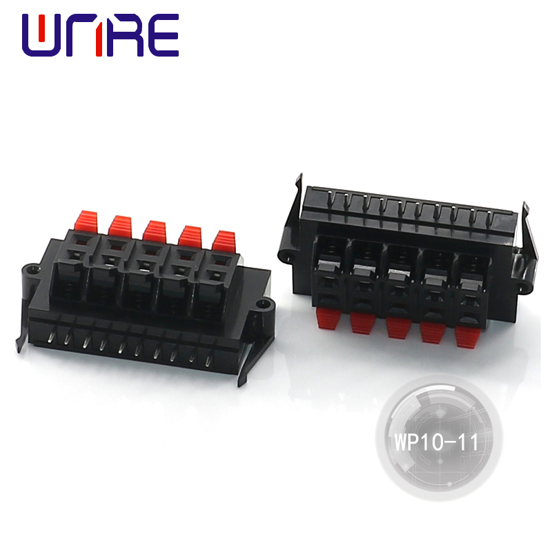 WP10-11 Plastic 2 Posisyon Connector Terminal Push In Jack Spring Load Audio Speaker Terminals Plug Socket Breadboard Clip