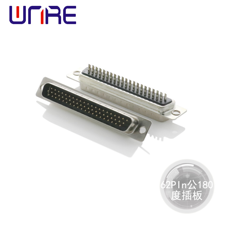 62 Pin Male180 Degree Spile Connector Per foramen VGA Connector