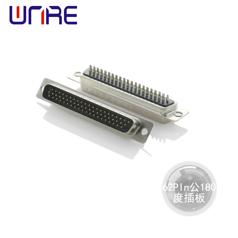 62 پن Male180 Degree Spile Connector Through Hole VGA Connector