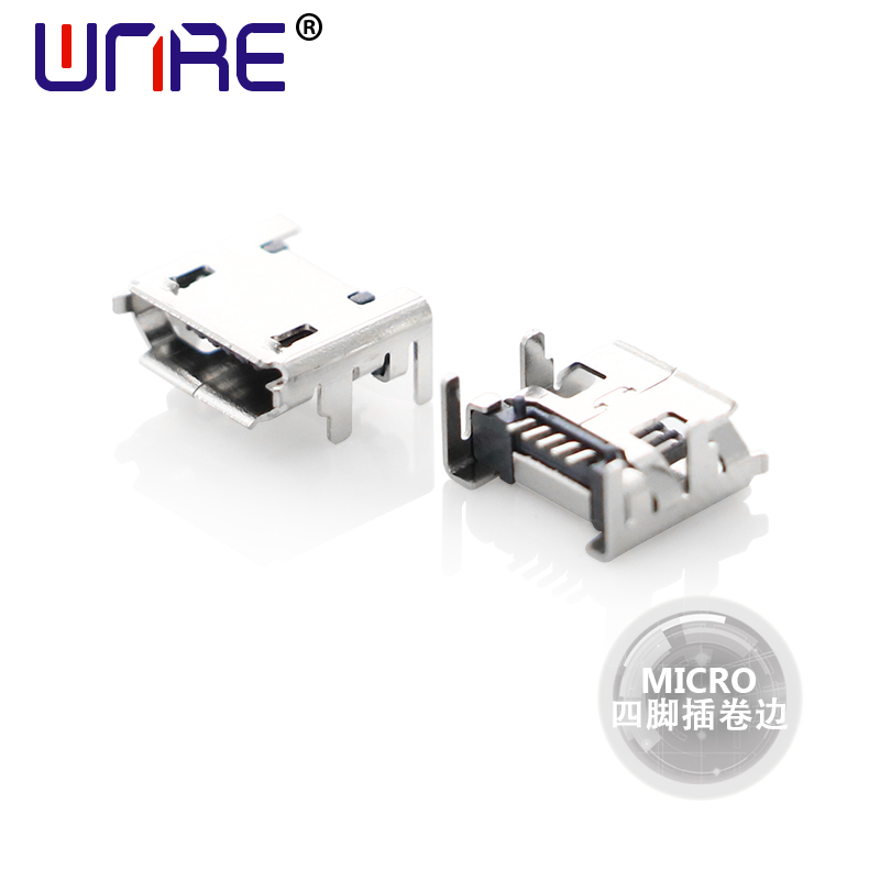 Micro Four-pin Plug Crimping Socket Connector Charging Connectors For Mobile