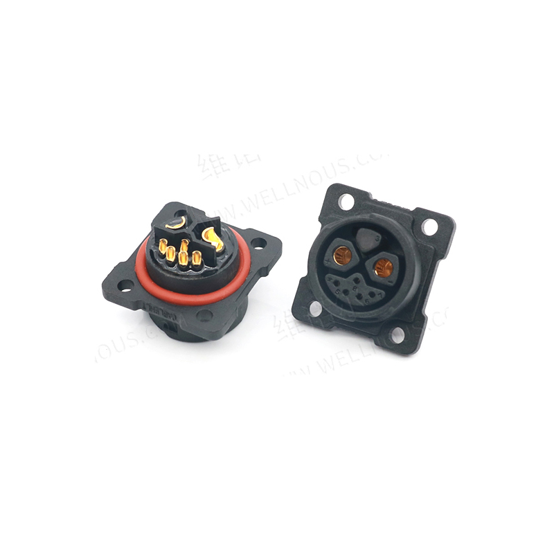 E-BIKE Battery Connector IP67 30-50A Charging Port M25 2+5 Female Square Plug With Cable Scooter Socket e Bike Plug Battery