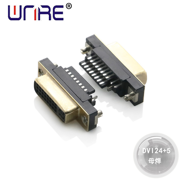 DVI24+5 फीमेल वेल्डिंग डी-सब कनेक्टर थ्रू होल VGA कनेक्टर