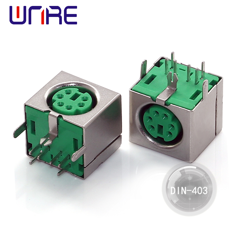 DIN-403 Green S-Video Connectors Terminal Adapter Sockets S Terminal Mini DIN Connector Electrical Connector