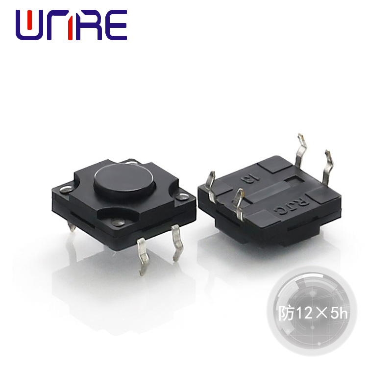 Жогорку сапаттагы суу өткөрбөйт Tact Switch DIP 12 * 12 * 5mm Push Button Switch