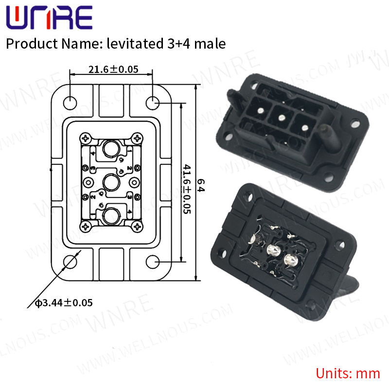 Levitated 3+4 Male E-BIKE Battery Connector IP67 Scooter Socket Electric Bike Battery Charging Plug Waterproof With Cable Wire