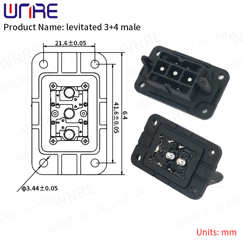 Levitated 3+4 Male E-BIKE Battery Connector IP67 Scooter Socket Electric Bike Batteries Charging Waterproof Plug With Cable Wire
