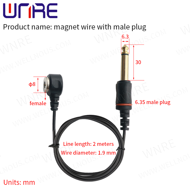Magnetic Clip Cord RCA DC Interface Head Copper Wire Hook Line Makeup Machine Cable Accessories