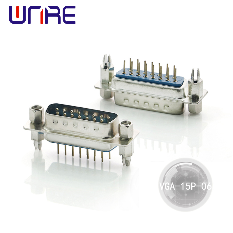 VGA-15P-06 9 Pin Male D-sub Solder Connector ຜ່ານຮູສຽບ VGA