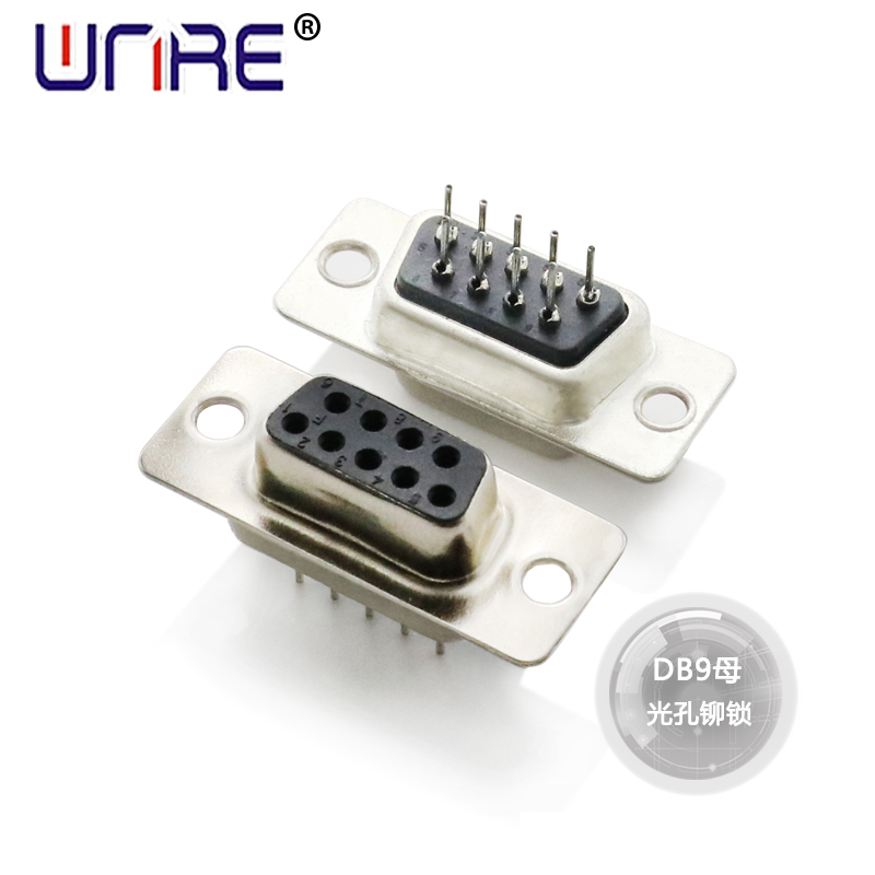 DB9 Female Unthreaded Hole Staking D-sub Connector Ka Hole VGA Connector