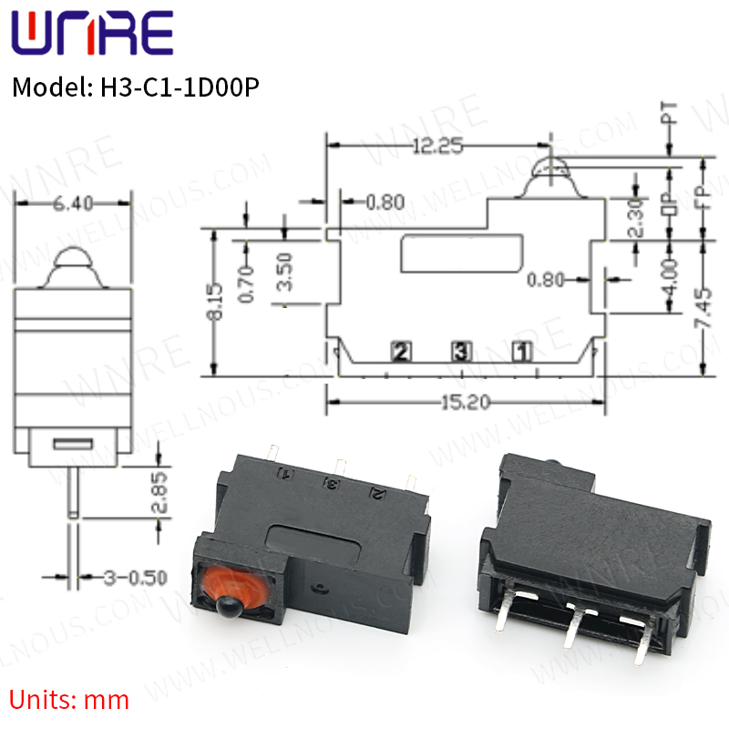 Sprzedaż hurtowa H3-C1-1D00S Wodoodporny mikroprzełącznik Self-reset Switch Sensitive Switch