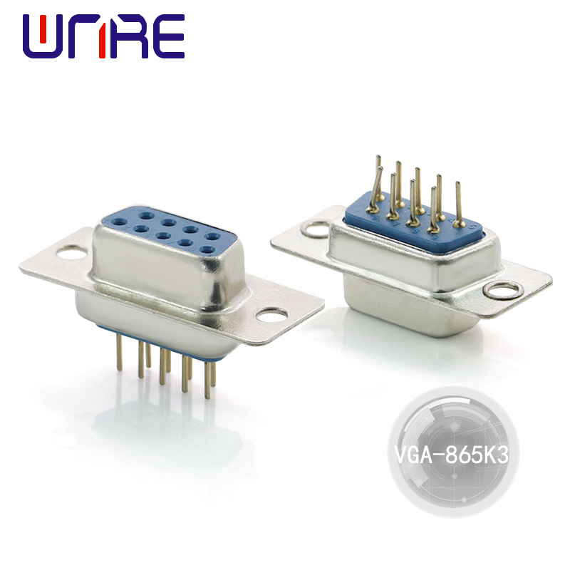 Chian Factory VGA-865K3 15P Male D-sub Solder Connector ຜ່ານຮູເຊື່ອມຕໍ່ VGA