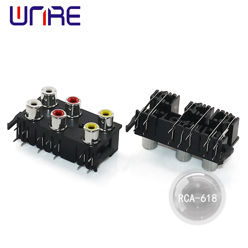 RCA Connector Factory Outlet Female Pcb Mount Cable Connector ho an'ny DVD/TV/CCTV/Home Theater System/Audio/Video