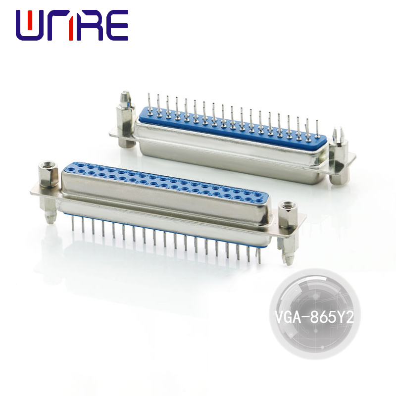 Hege kwaliteit VGA-865Y2 15P Male D-sub solder Connector Troch Gat VGA Connector Swart / Blau