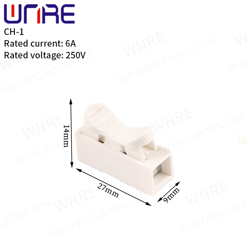 CH-1 Conector rápido de fio de mola 1P Terminais de cabo elétrico Conectores de fio Terminal de fio de bloqueio de emenda rápida