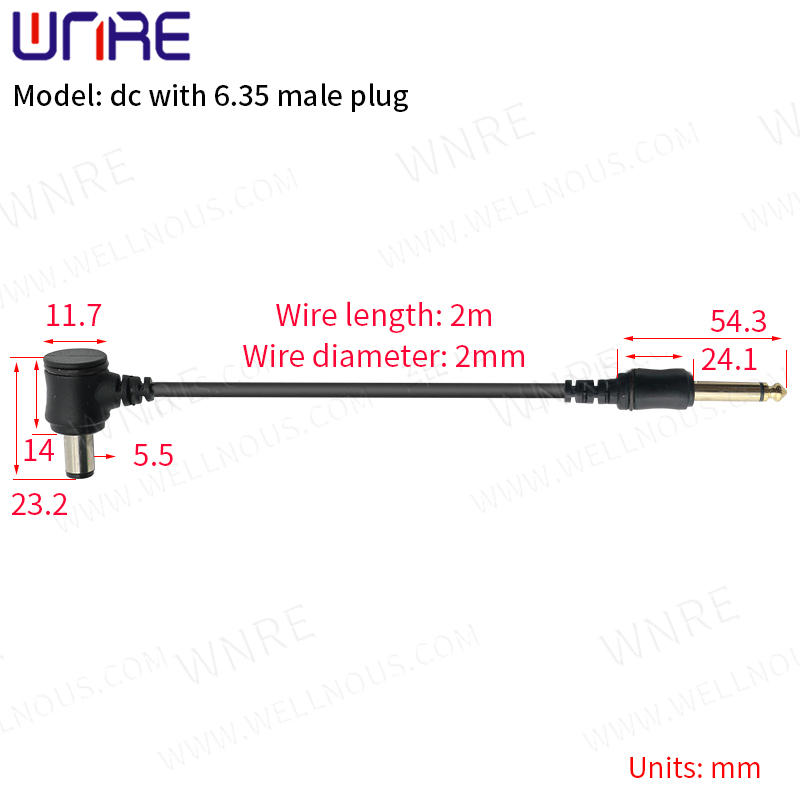 1 Uds. Cable de clip de línea de gancho para máquina de tatuar fuente de alimentación accesorio de equipo para máquinas de tatuar CC con cable de enchufe macho de 6,35