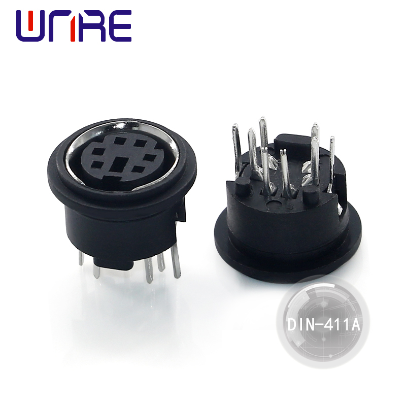 Factory Direct Sale DIN-411A S-Video Connectors Terminal Adapter Sockets S Terminal Mini DIN Connector Electrical Connector