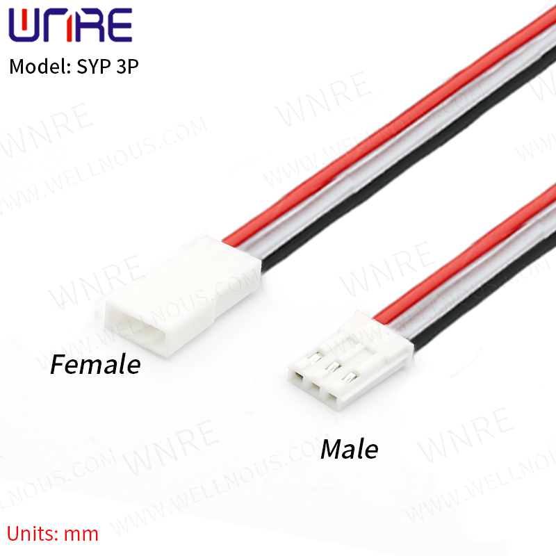 SYP 3P White Terminal With Wire 150mm 22A 1007 JST Connector Plug Cable Male and Female for RC Battery